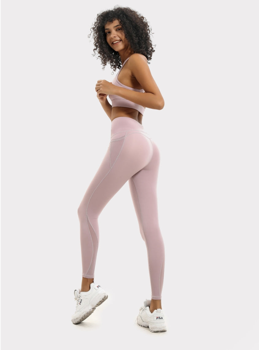 High-Waist Mesh Yoga Leggings – Butt-Lift Workout Pants with Pockets