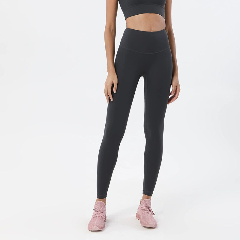 Naked Feel High-Waist Yoga Leggings – Seamless Peach-Lift Tights