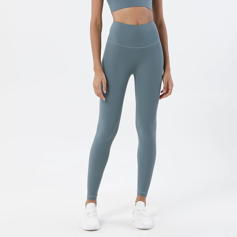 Naked Feel High-Waist Yoga Leggings – Seamless Peach-Lift Tights