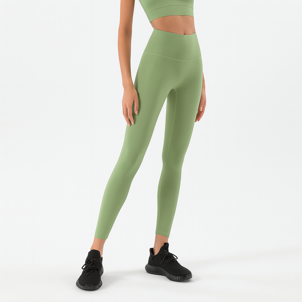 Naked Feel High-Waist Yoga Leggings – Seamless Peach-Lift Tights