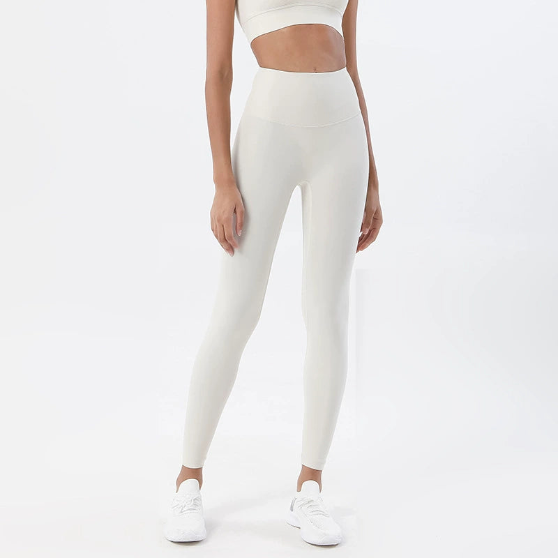 Naked Feel High-Waist Yoga Leggings – Seamless Peach-Lift Tights