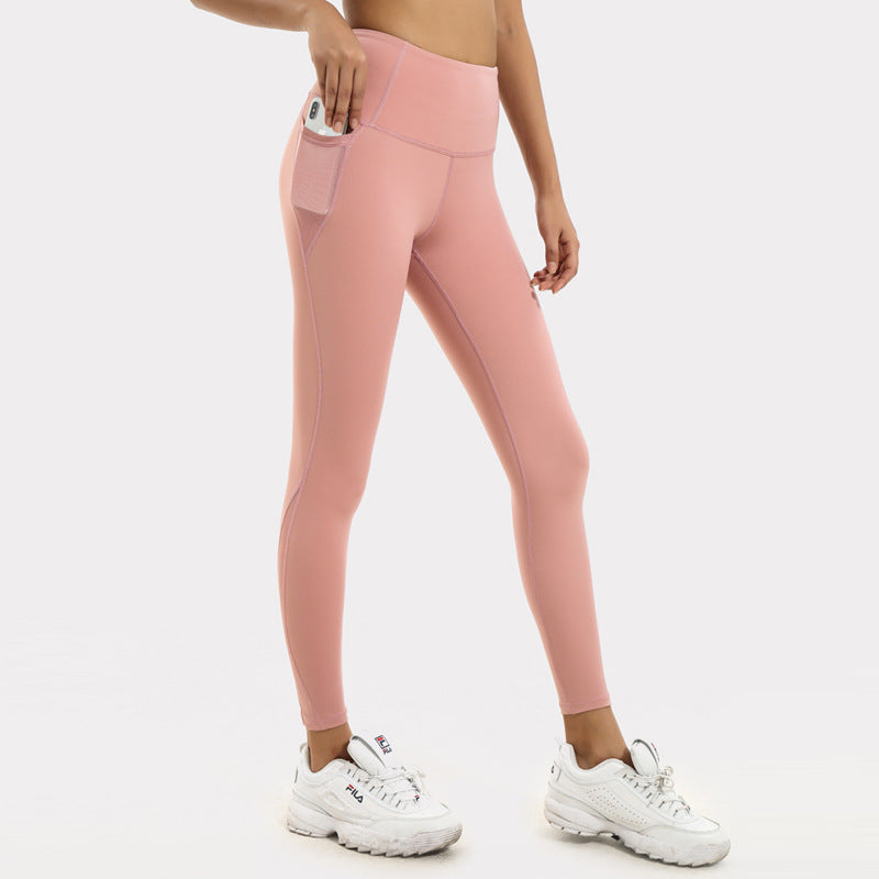 High-Waist Mesh Yoga Leggings – Butt-Lift Workout Pants with Pockets