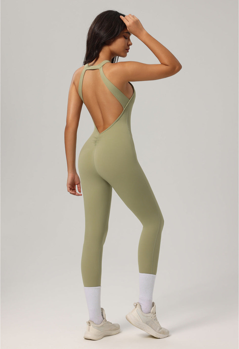 Halter Padded One-Piece Active Jumpsuit