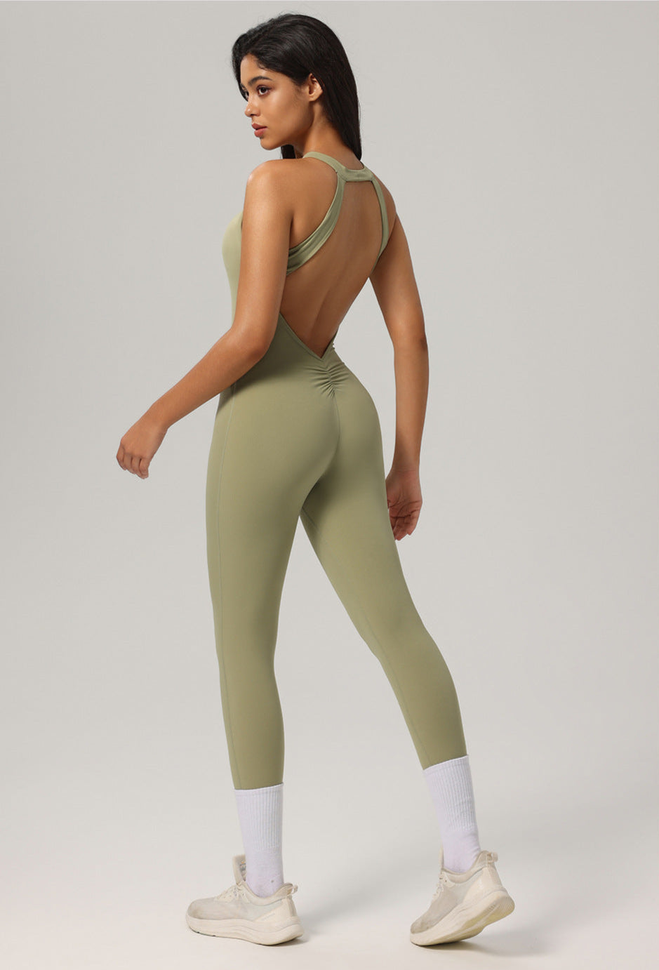 Halter Padded One-Piece Active Jumpsuit