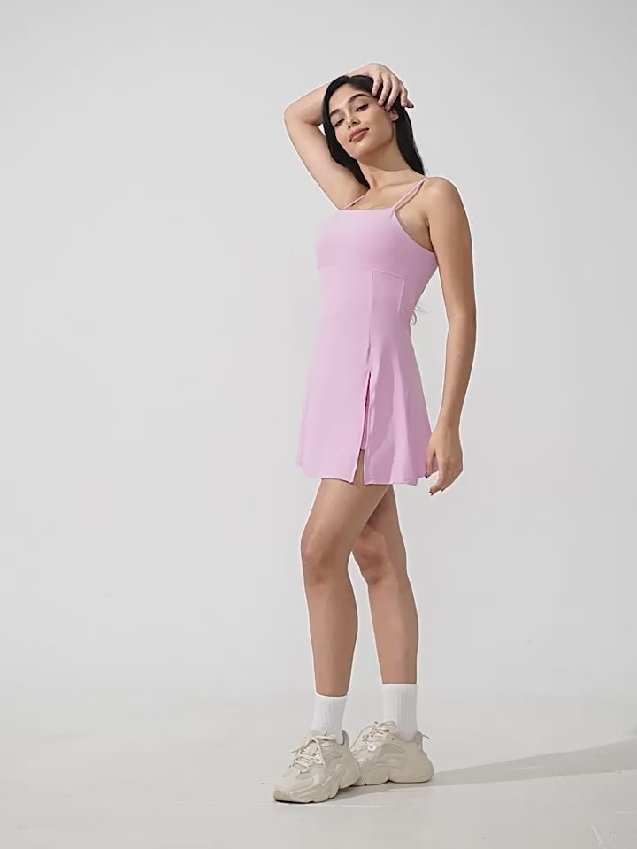 Tennis Dress with Built-in Bra – Breathable Fit for Yoga & Golf